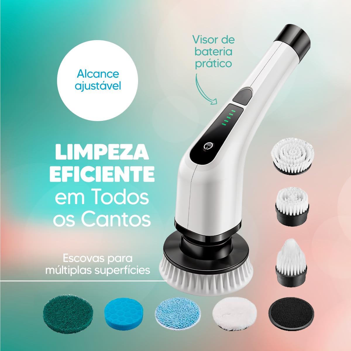 Escova De Limpeza Elétrica Cilclean- P/ Casa- Multiuso Sem Fio Portátil