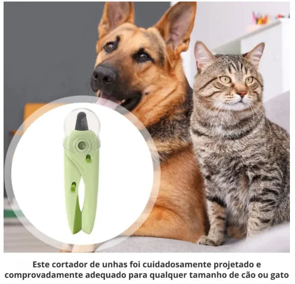 Cortador de Unhas Para Cães e Gatos Pet Alicate e Lixa Com Led e Tesoura Completa