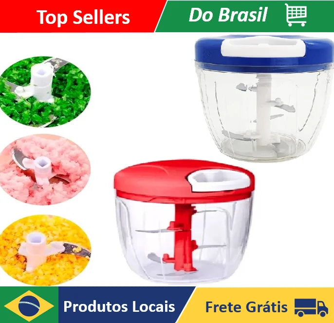 Processador Manual de Alimentos Inox - 5 Lâminas 900ml- LEVE DOIS POR 174.00 PROMOÇÃO POR TEMPO LIMITADO! ATE 31-03-25. APROVEITE!