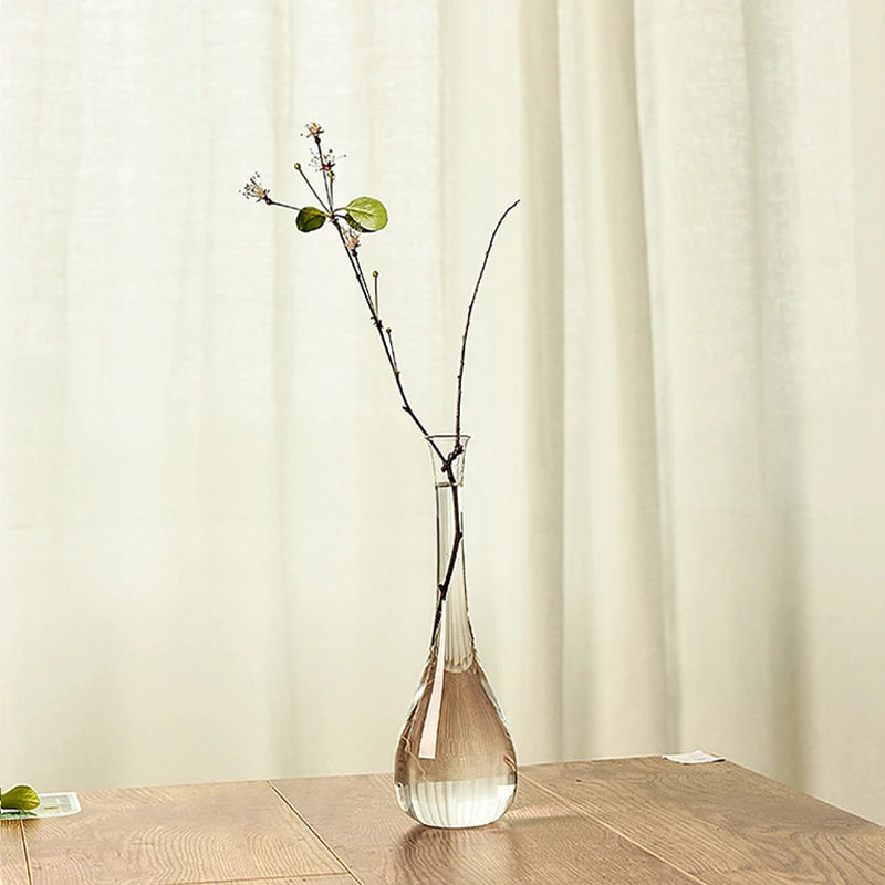 Vaso de vidro transparente estilo Zen Japonês- Hidroponia