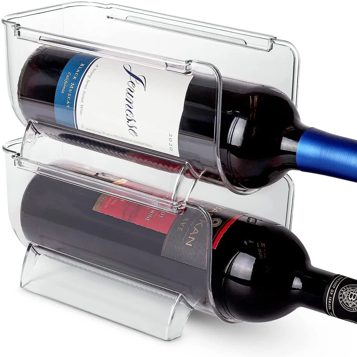 Kit 2x Suporte Organizador De Garrafas Vinho Refrigerantes Geladeira Empilhável
