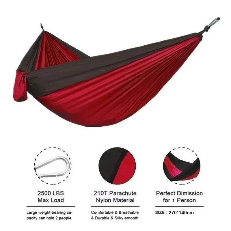 Rede portátil para acampamento ao ar livre - Rede de nylon de alta resistência cama suspensa