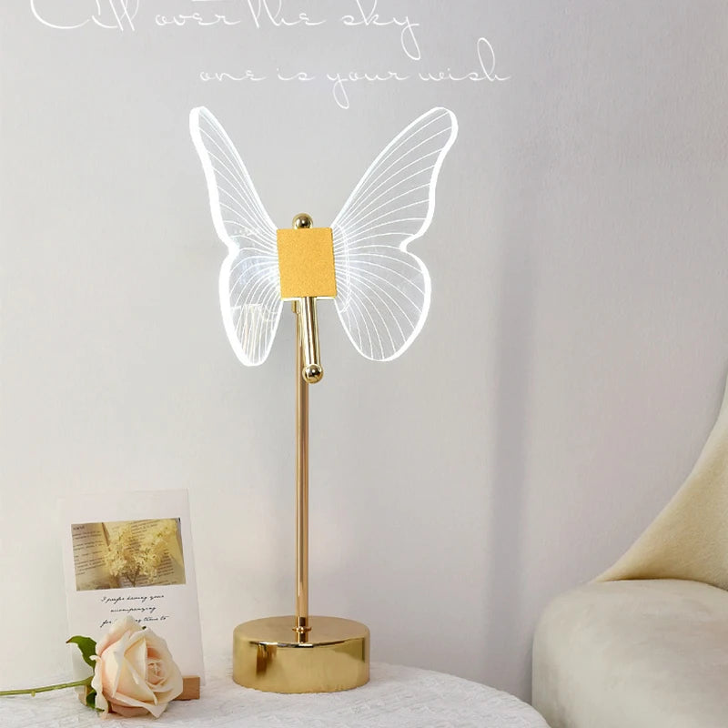 Luminária- Candeeiro de mesa Borboleta- Luz Noturna Estilo nórdico