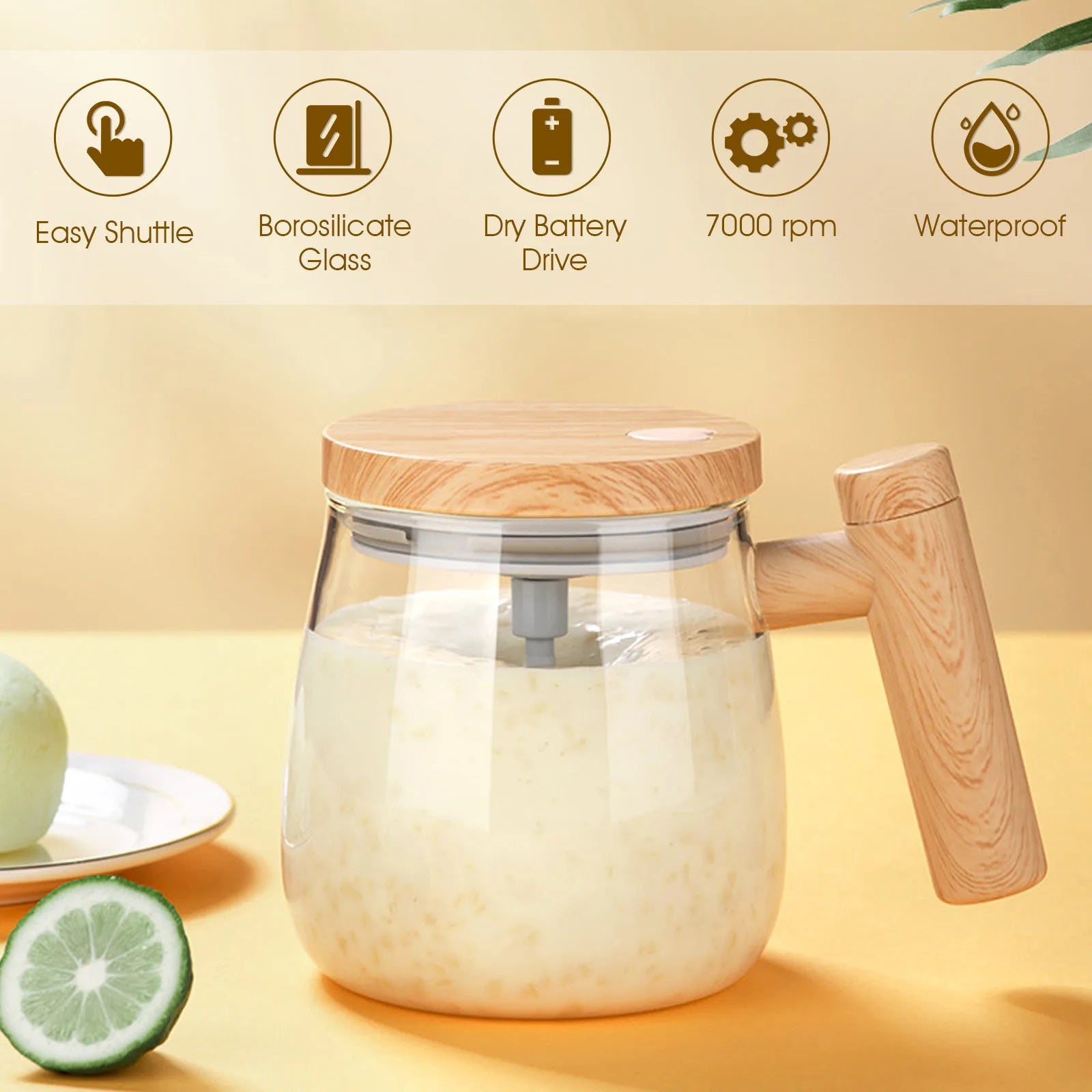 Caneca Mixer Elétrica de Vidro - 400ml Automático