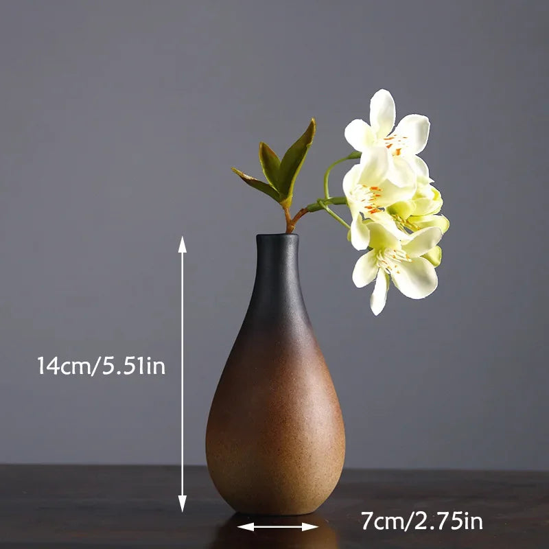 Vaso Zen Retro Chinês para Decoração de Mesa, Vaso Pequeno para Flores Hidropônicas, Decoração de Mesa