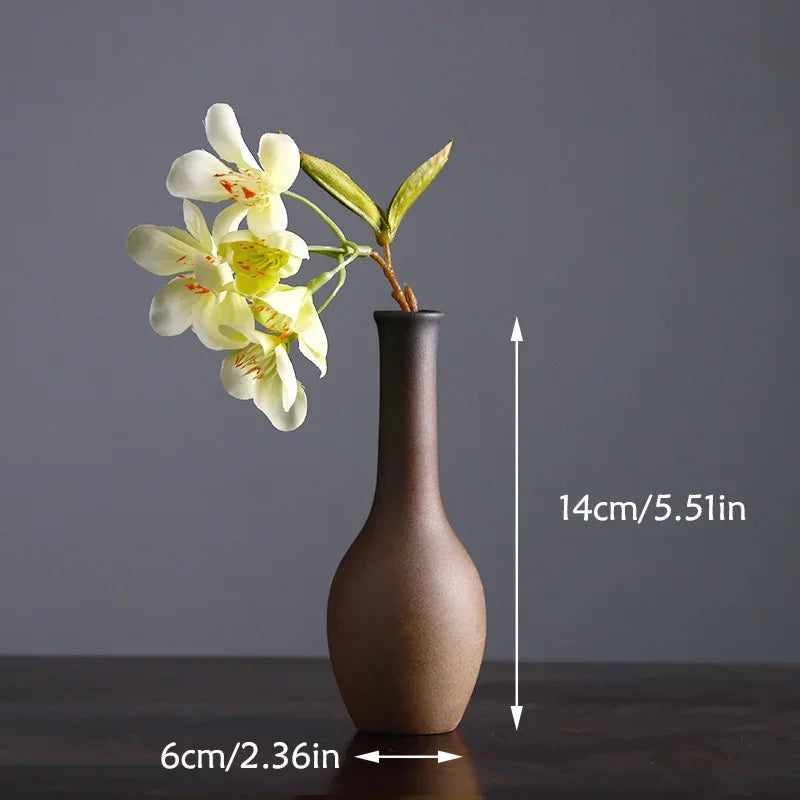 Vaso Zen Retro Chinês para Decoração de Mesa, Vaso Pequeno para Flores Hidropônicas, Decoração de Mesa
