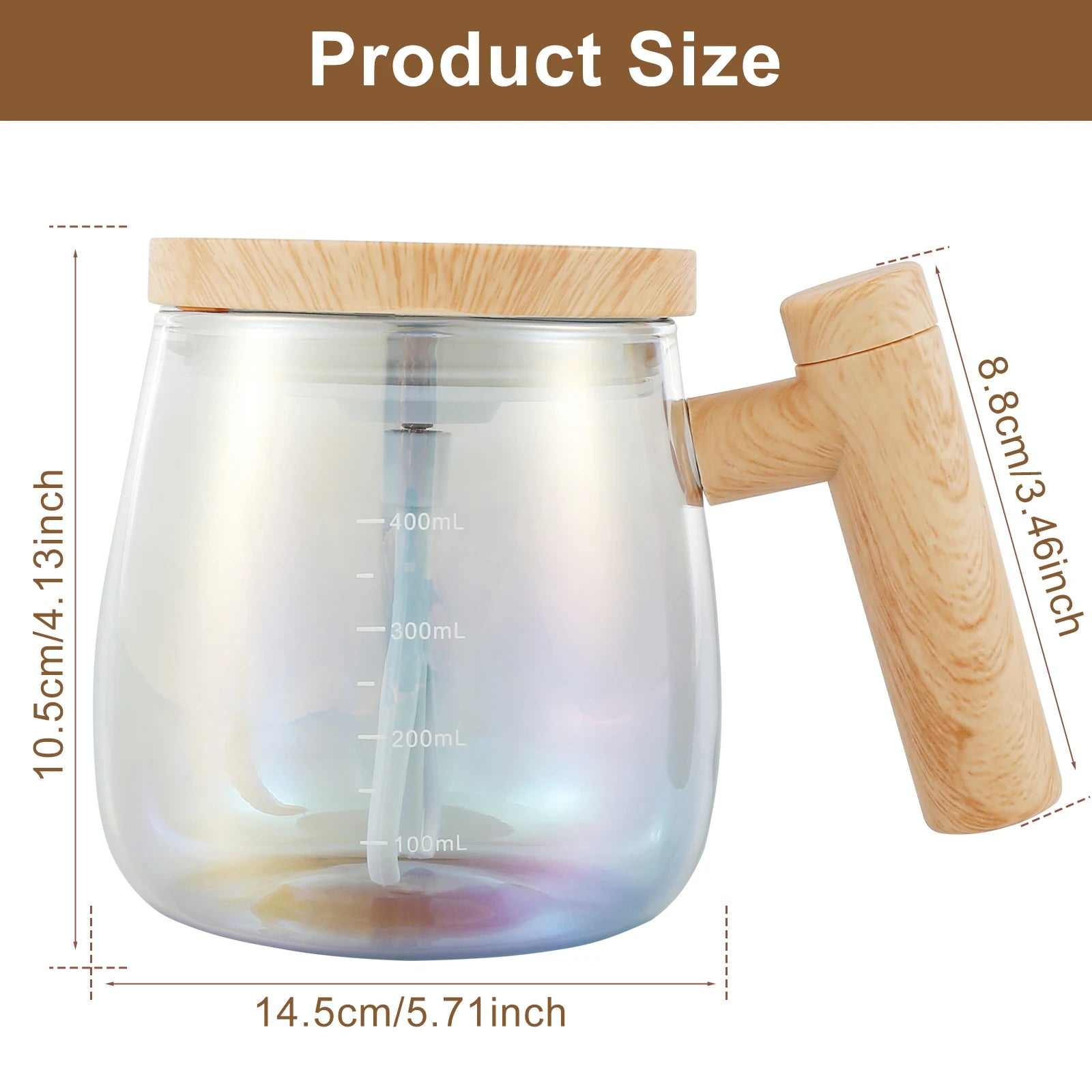Caneca Mixer Elétrica de Vidro - 400ml Automático