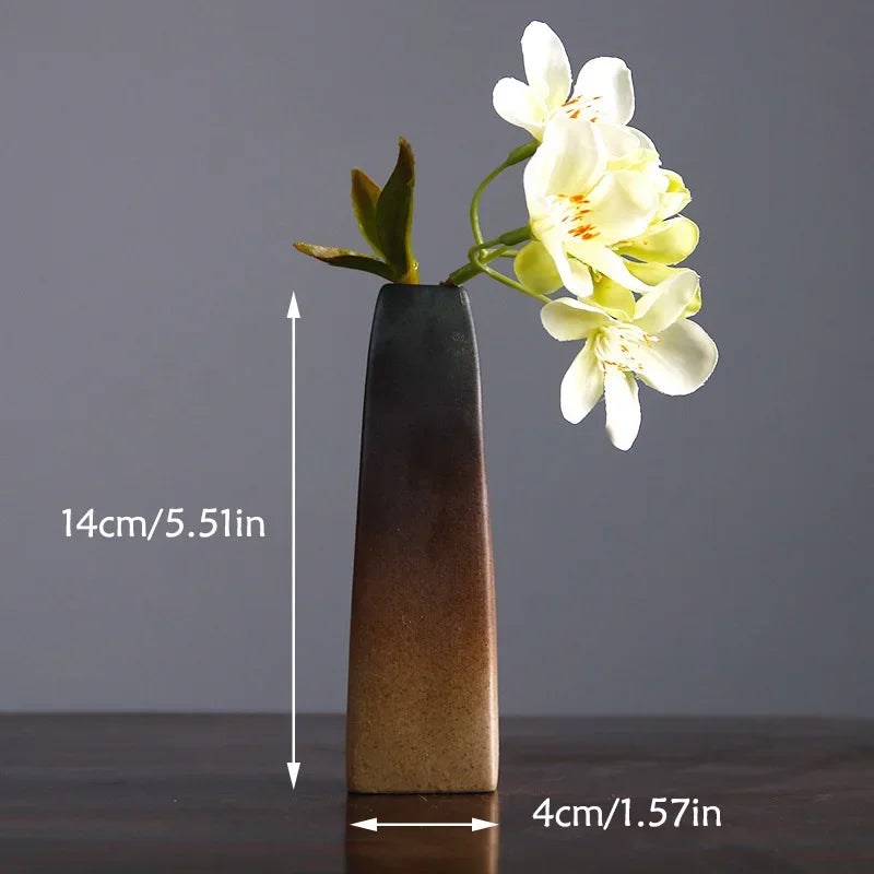 Vaso Zen Retro Chinês para Decoração de Mesa, Vaso Pequeno para Flores Hidropônicas, Decoração de Mesa
