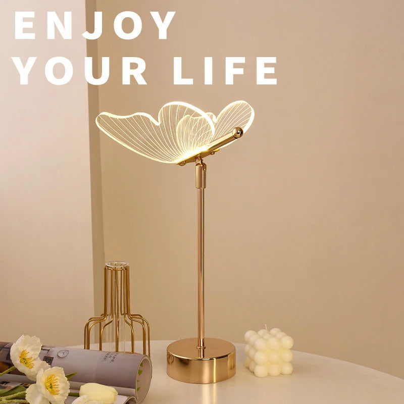 Luminária- Candeeiro de mesa Borboleta- Luz Noturna Estilo nórdico