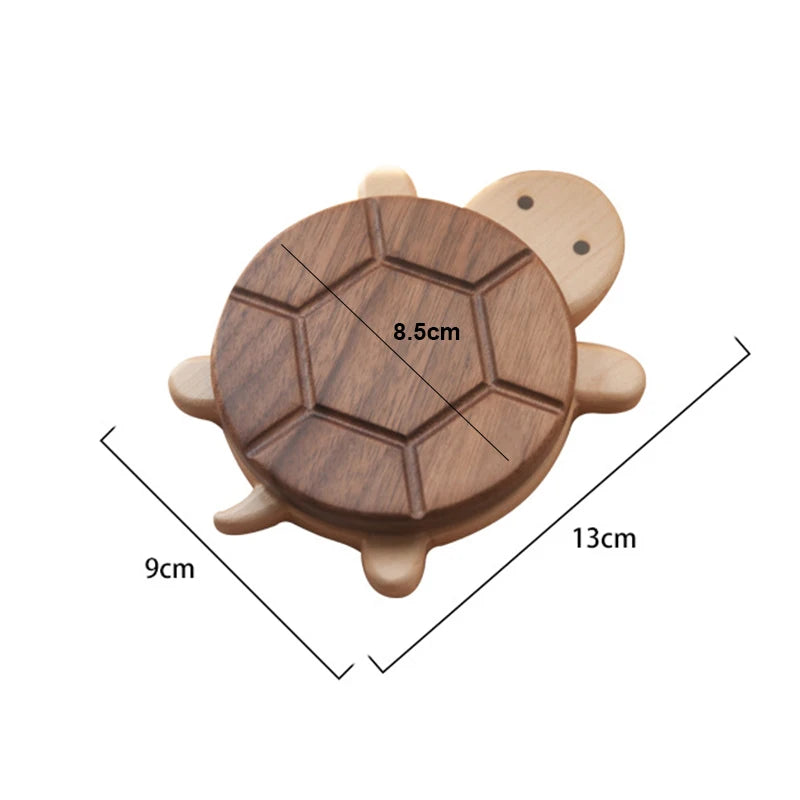 Suporte para Copo de Madeira em Forma de Tartaruga
