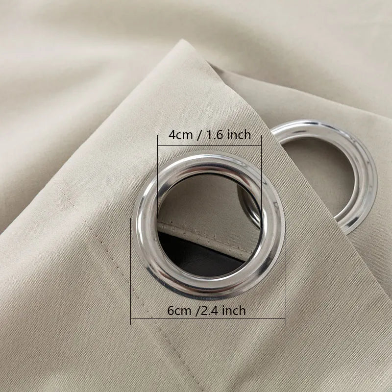 Cortinas blackout com interlinha preta, painel fino e leve para quarto, sala de reuniões, escritório, 1 peça