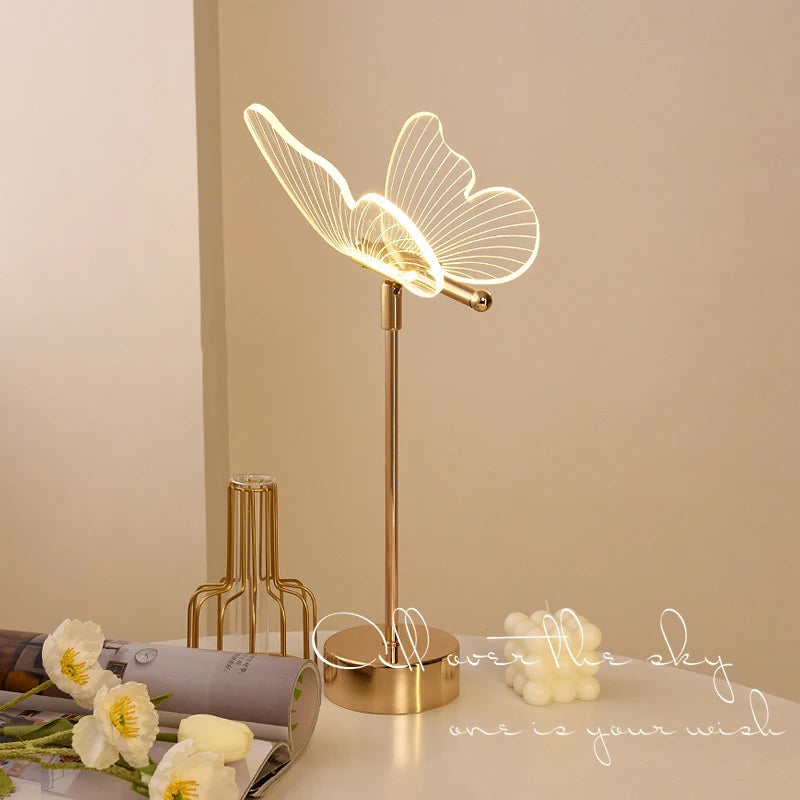 Luminária- Candeeiro de mesa Borboleta- Luz Noturna Estilo nórdico