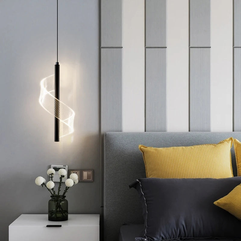 Luminária LED- Arandela de Parede Led Espiral Acrilica Nórdica Bilho Ondas Decorativa 2w 110v/220v Pendente de Ondas