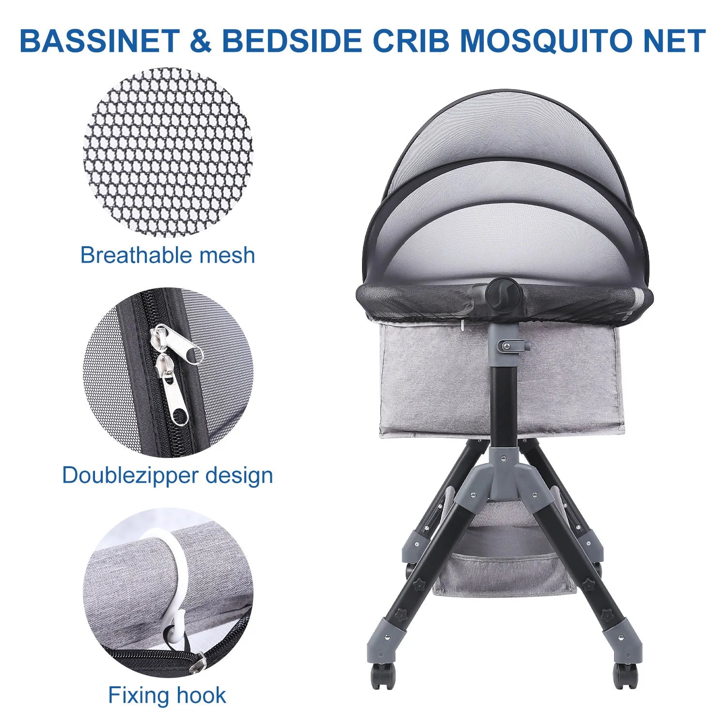 Mosquiteiro Universal Protetor De Berço, Cama De Bebê. Removível, Portátil, Dobrável, Récem- nascido