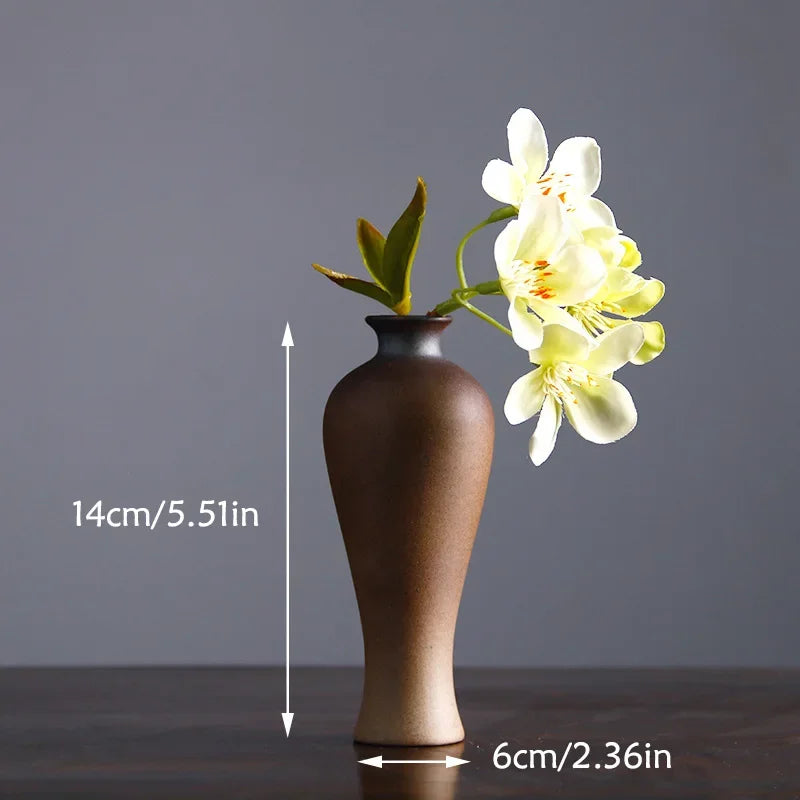 Vaso Zen Retro Chinês para Decoração de Mesa, Vaso Pequeno para Flores Hidropônicas, Decoração de Mesa
