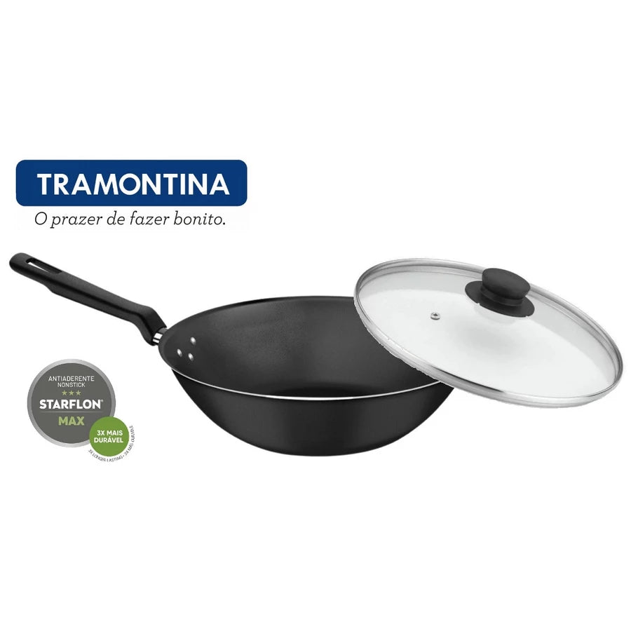 Frigideira Funda Loreto em Alumínio c/ Revestimento Antiaderente Starflon Max 24cm Wok Tramontina