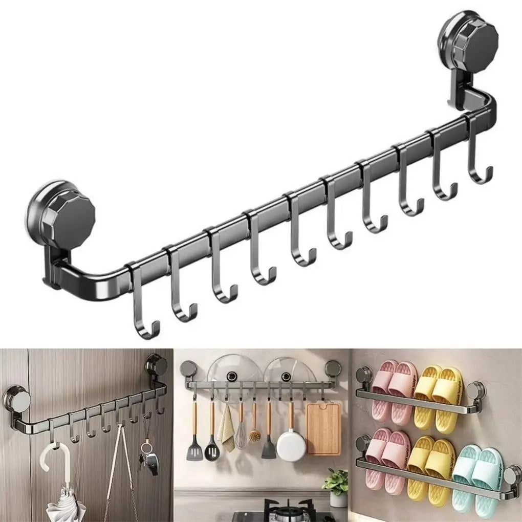 Cabides de Gancho para Cozinha -Rack de Montagem na Parede Sem Perfuração de parede