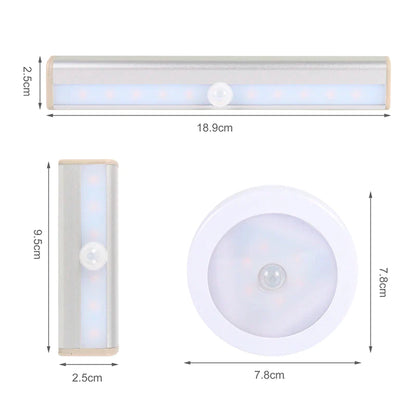 Luminária Luz Led Sensor Presença Armário Recarregável