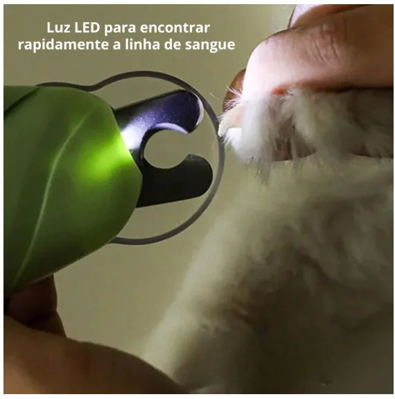 Cortador de Unhas Para Cães e Gatos Pet Alicate e Lixa Com Led e Tesoura Completa