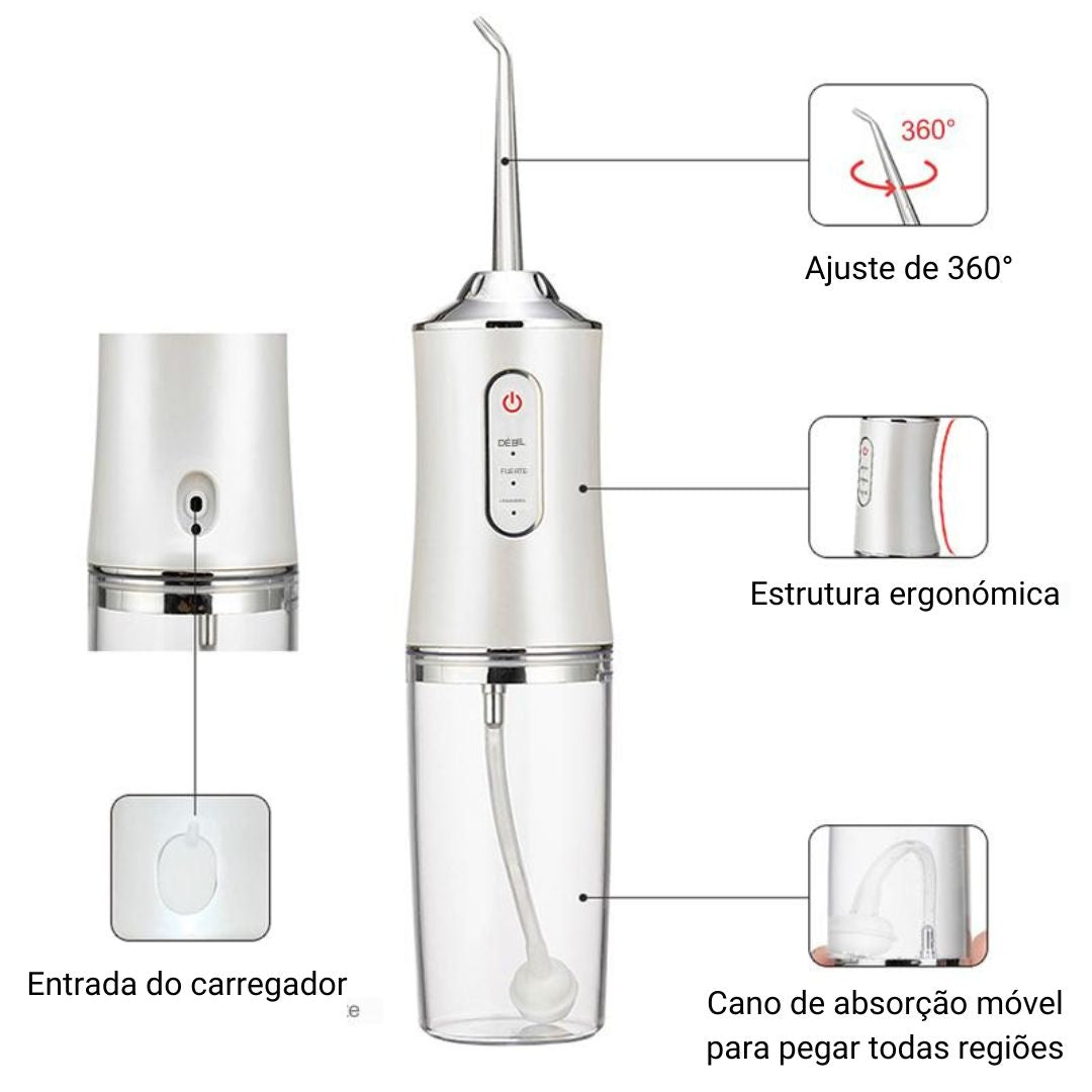 DiamondStream™ – O Poderoso Irrigador Bucal Portátil + Kit de Acessórios Grátis!