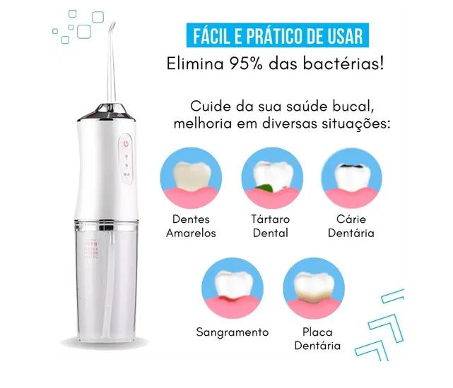 DiamondStream™ – O Poderoso Irrigador Bucal Portátil + Kit de Acessórios Grátis!