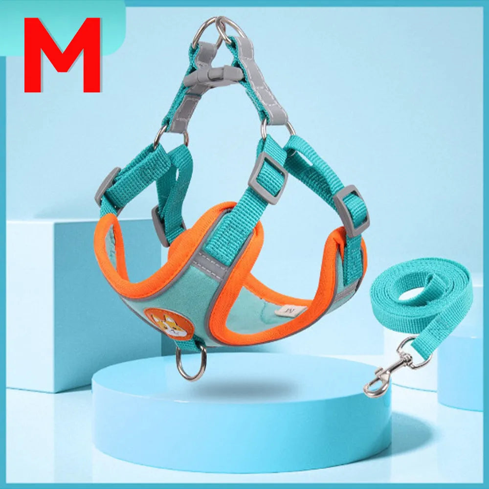 Coleira Peitoral Ajustavel - Para Cães Gatos, Material Nylon Ergonômico Seguro