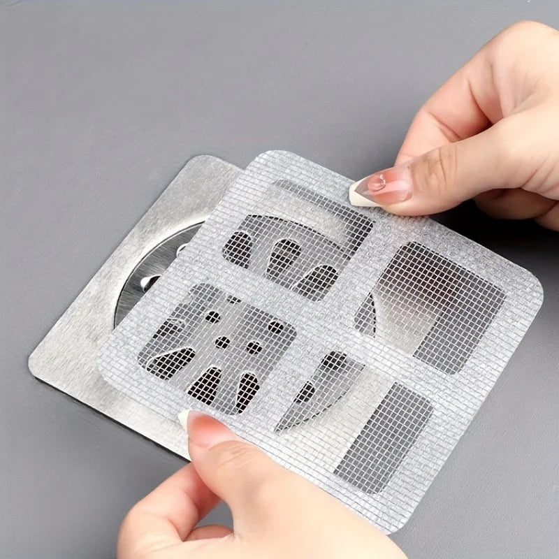 10pcs Tela anti-entupimento e anti-insetos autoadesiva- filtro de cabelo para banheiro, para ralo da cozinha