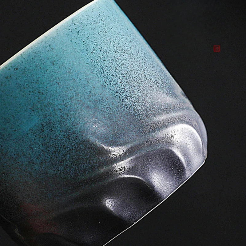 Caneca de Café Vintage Cerâmica Artesanal com Cabo de Madeira