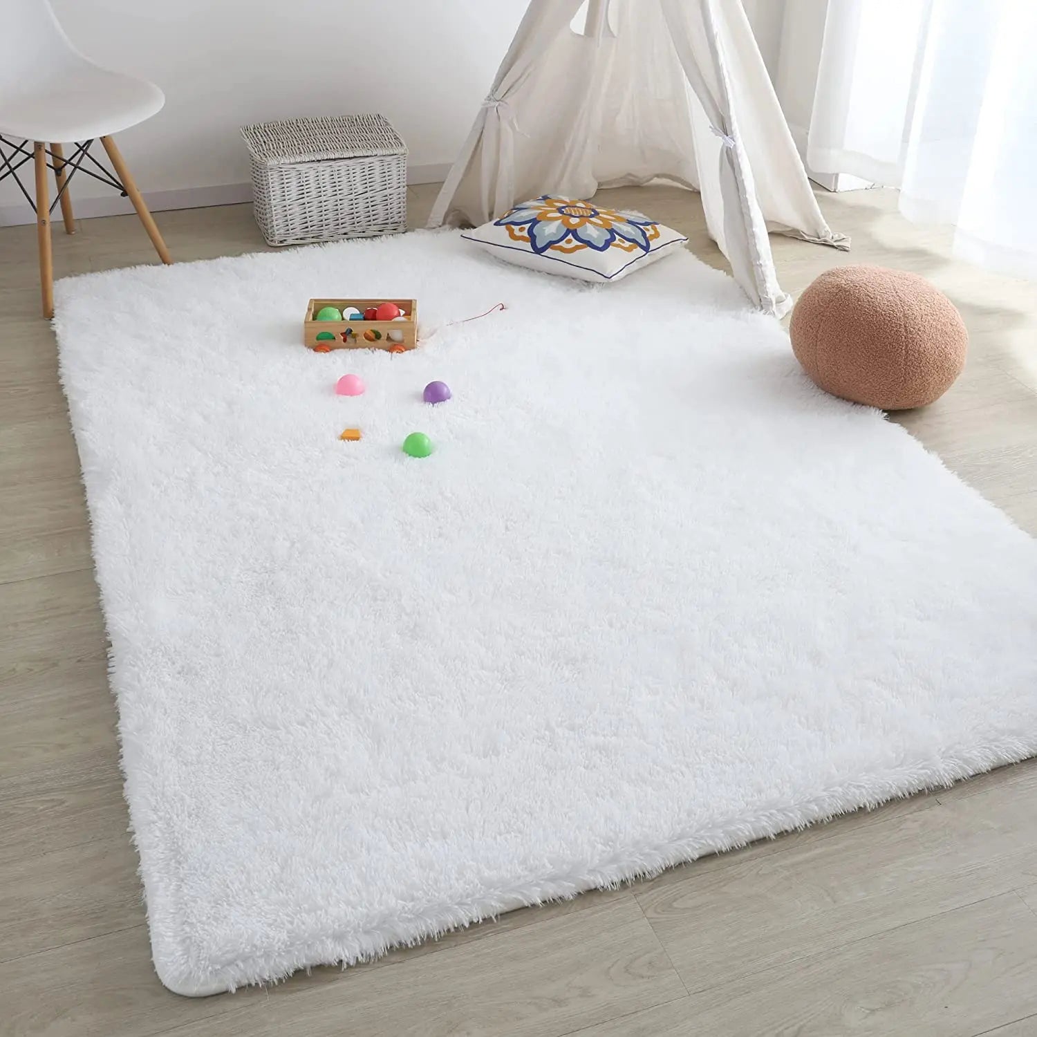 Tapetes Refinados-Tapete de pelúcia para sala de estar, quarto infantil-  antiderrapante