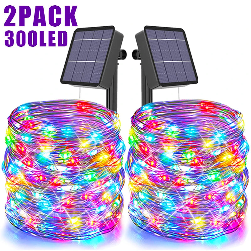 Solar LED String Lights Outdoor Waterproof Festoon Garden Decor Christmas Fairy Garland String Lights