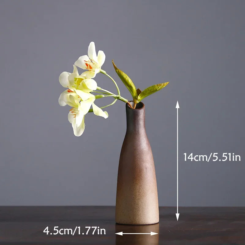 Vaso Zen Retro Chinês para Decoração de Mesa, Vaso Pequeno  para Flores Hidropônicas, Decoração de Mesa