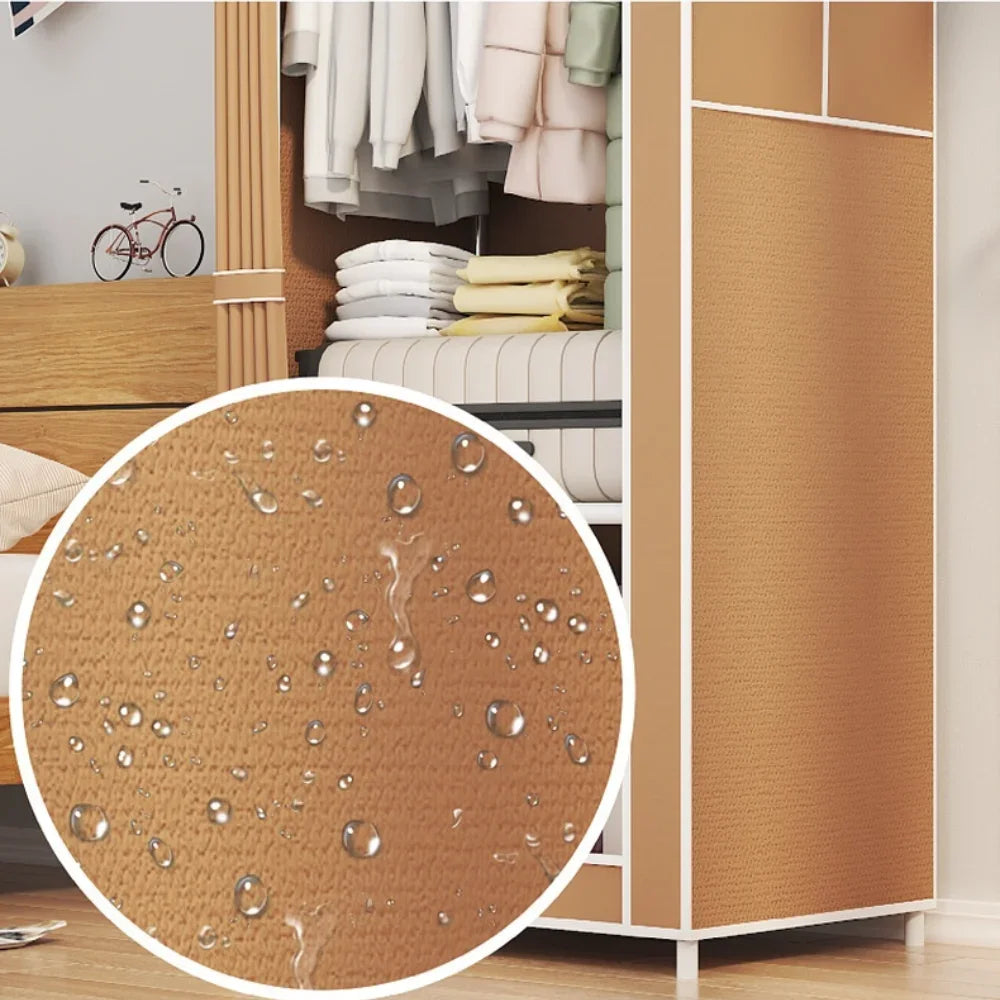 Guarda-Roupa Portátil Dobrável com Prateleiras e Cabideiro