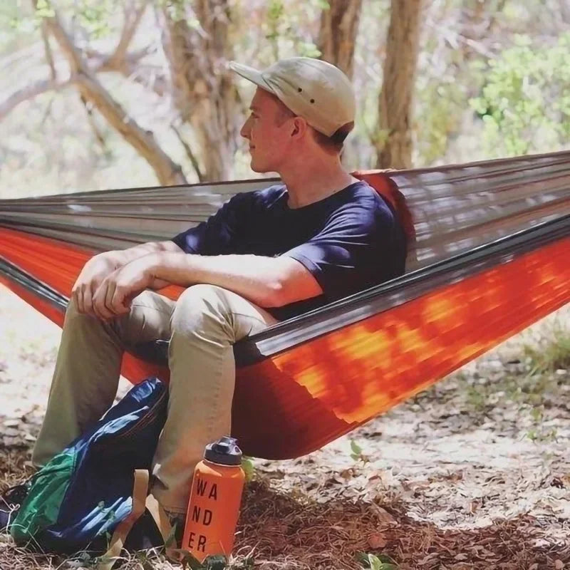 Rede portátil para acampamento ao ar livre - Rede de nylon de alta resistência  cama suspensa