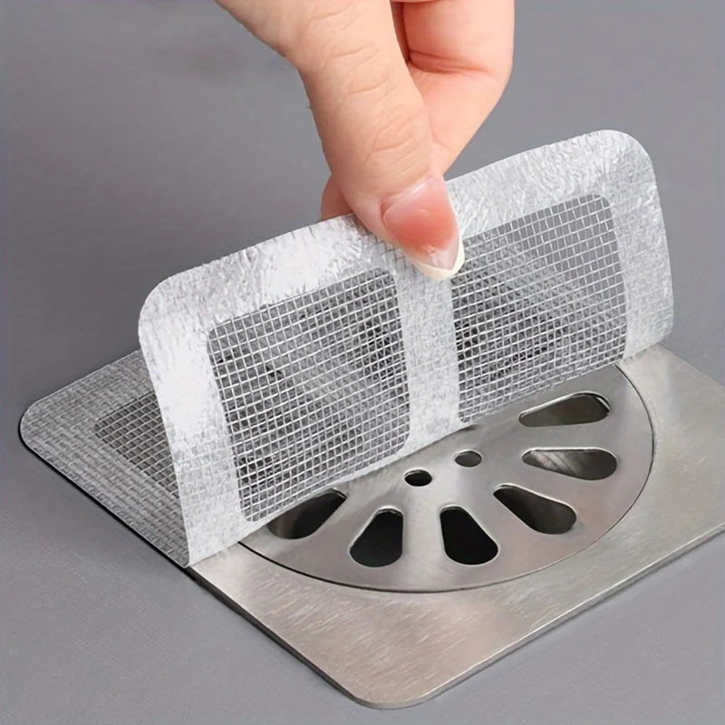 10pcs Tela anti-entupimento e anti-insetos autoadesiva- filtro de cabelo para banheiro, para ralo da cozinha