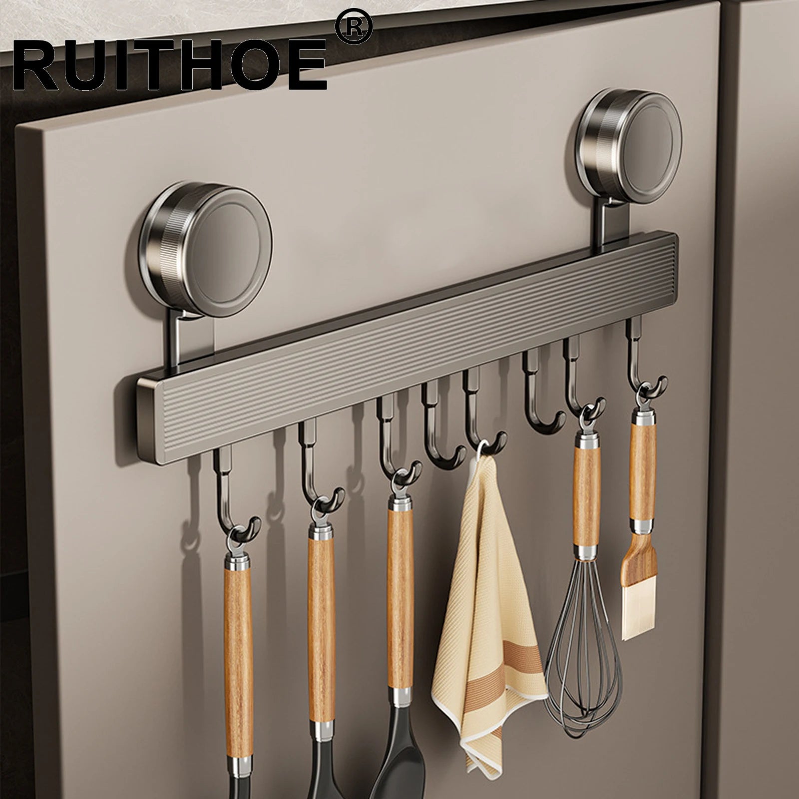Cabides de Gancho para Cozinha -Rack de Montagem na Parede Sem Perfuração de parede