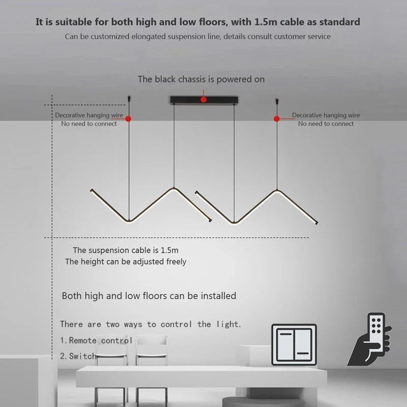 Luminária Pendente Duplo- Minimalista- Led Moderno Raio