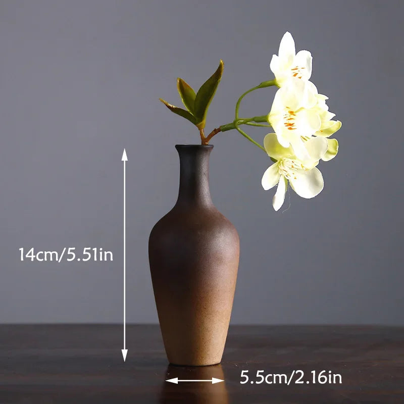 Vaso Zen Retro Chinês para Decoração de Mesa, Vaso Pequeno  para Flores Hidropônicas, Decoração de Mesa