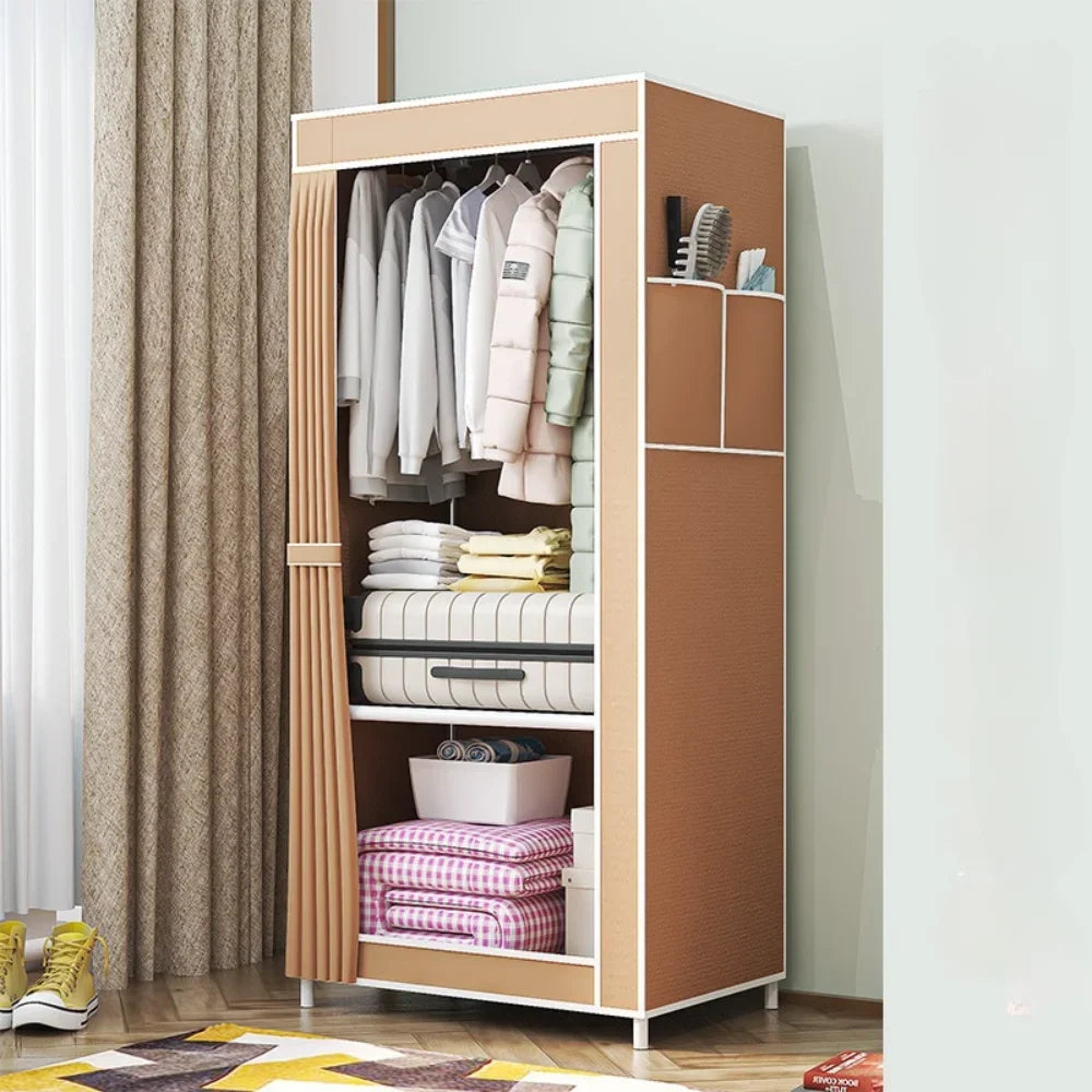 Guarda-Roupa Portátil Dobrável com Prateleiras e Cabideiro