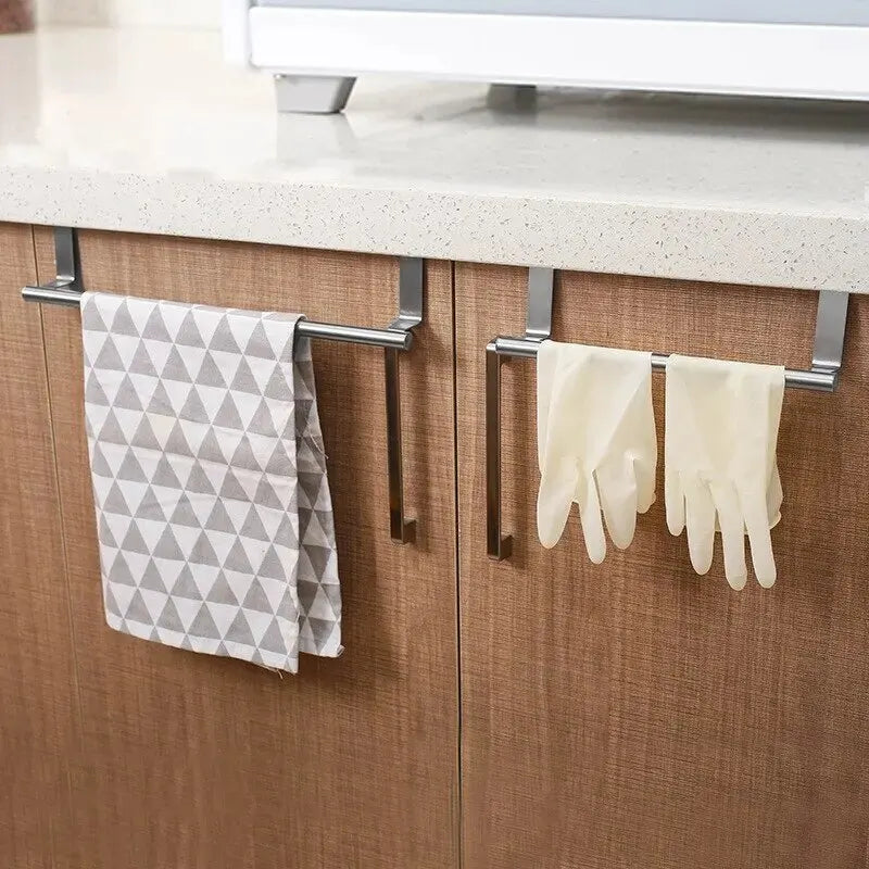 Toalheiro sobre a porta, suporte para toalhas, suporte para pendurar, aço inoxidável, banheiro, cozinha, armário, toalha