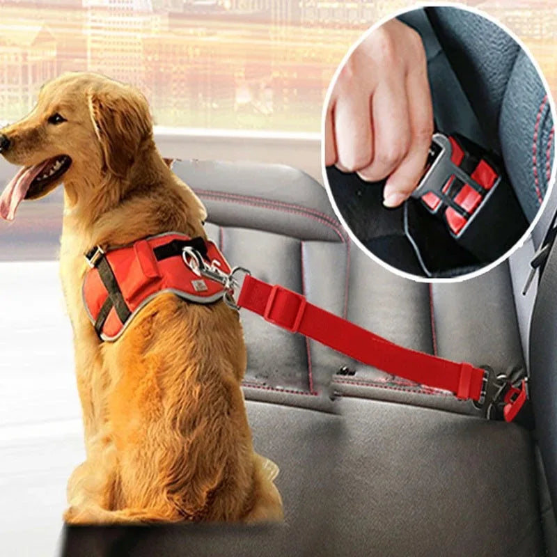 Cinto de segurança pet universal compatível com todos os modelos de veículos para cães e gatos viagem