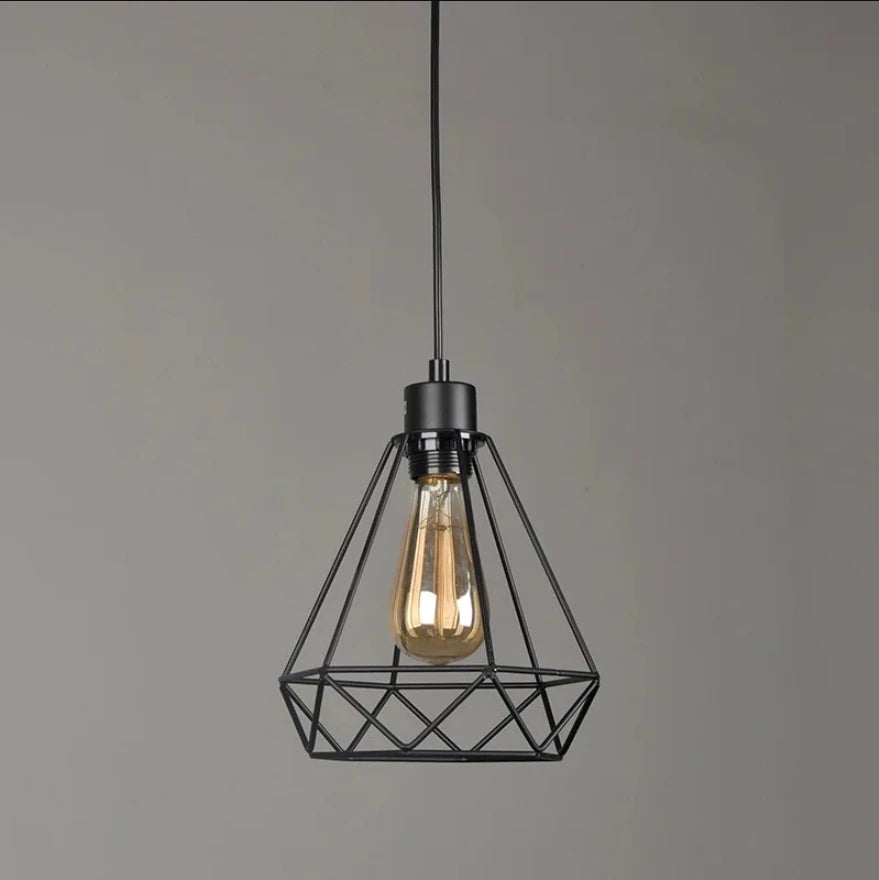 Luminária pendente de ferro  Lâmpadas Sótão Estilo Retro  Geométrico