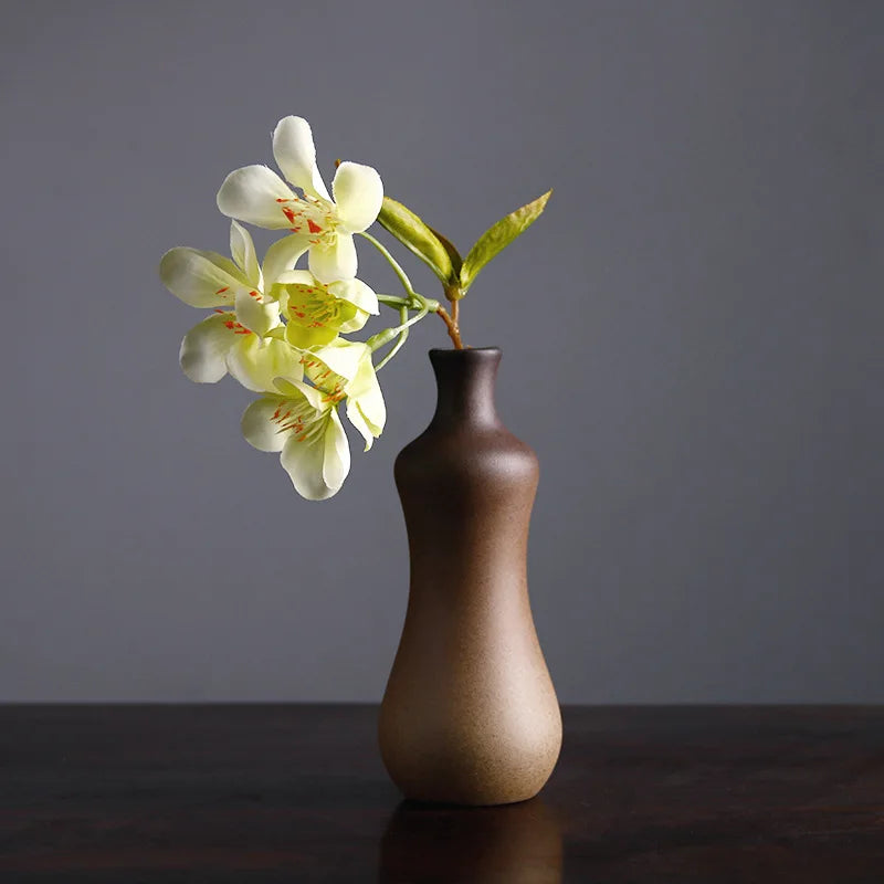 Vaso Zen Retro Chinês para Decoração de Mesa, Vaso Pequeno  para Flores Hidropônicas, Decoração de Mesa