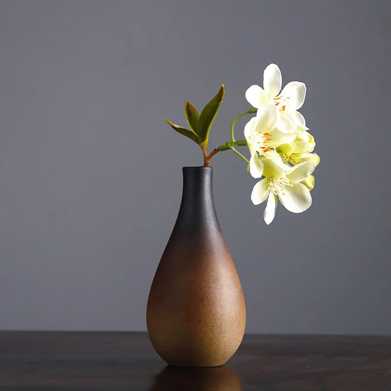 Vaso Zen Retro Chinês para Decoração de Mesa, Vaso Pequeno  para Flores Hidropônicas, Decoração de Mesa