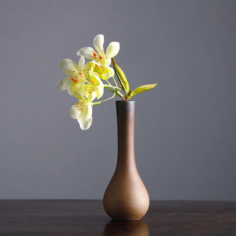 Vaso Zen Retro Chinês para Decoração de Mesa, Vaso Pequeno  para Flores Hidropônicas, Decoração de Mesa