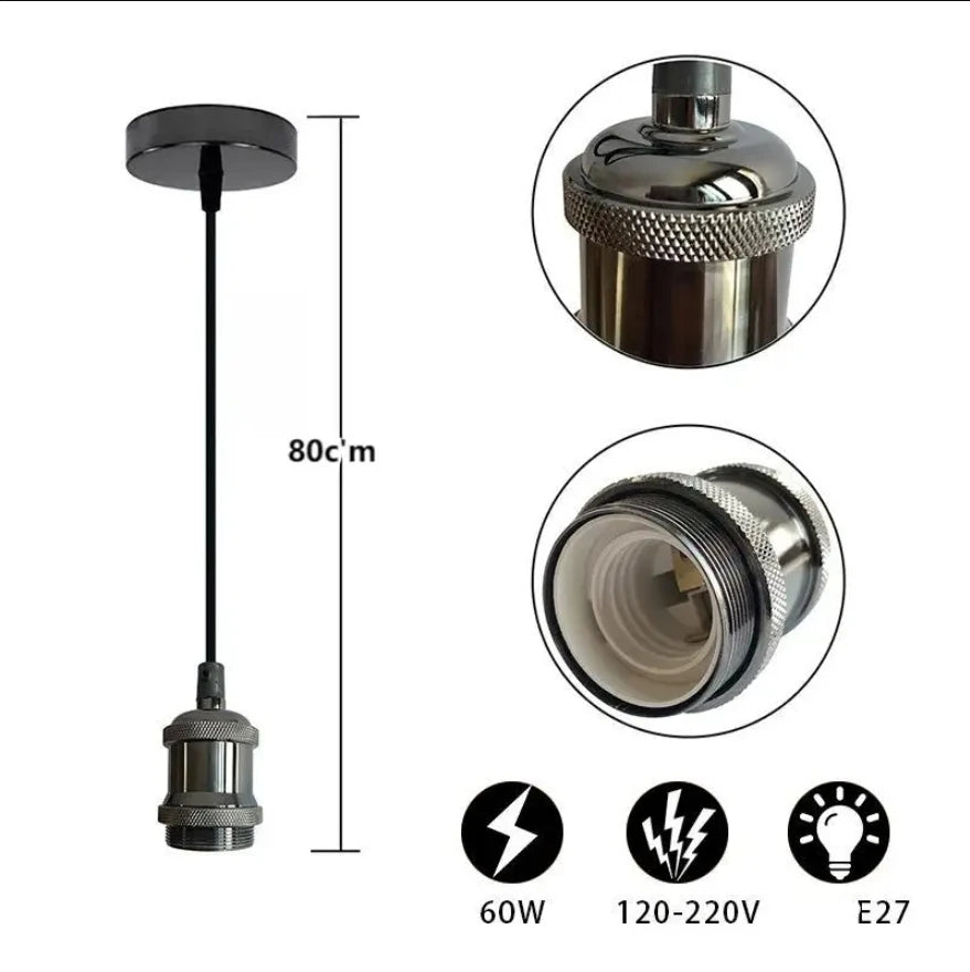 Luminária pendente de ferro  Lâmpadas Sótão Estilo Retro  Geométrico