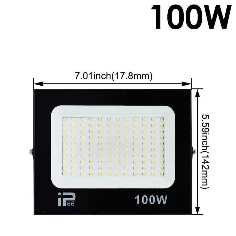 Kit 5 Refletor Led 100w Holofote Prova D'água Bivolt Luz Branco Frio