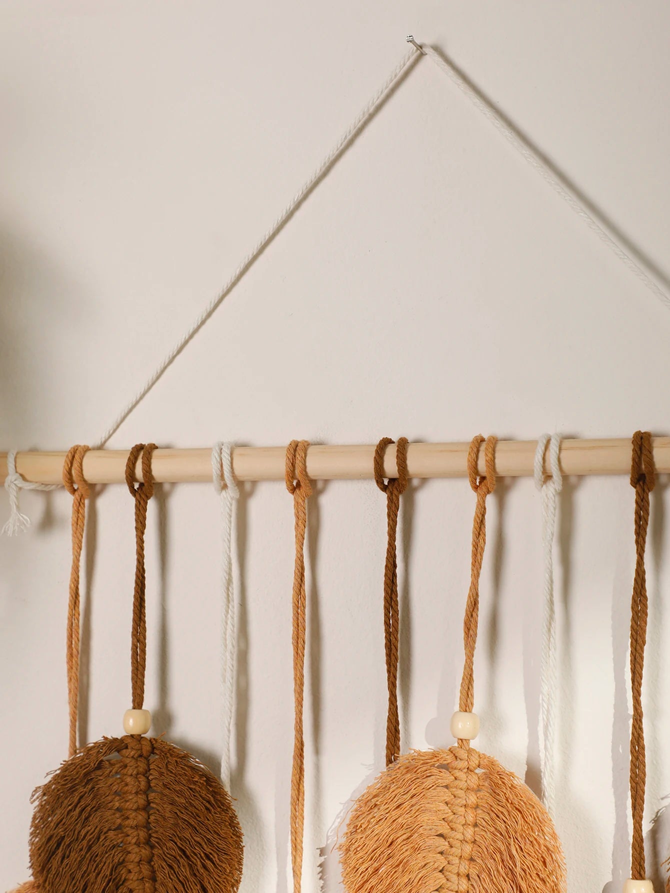 Tapeçaria de Macramê com Folhas, Marrom e Verde, Tapeçaria de Parede, Decoração Boho para Casa, Tapeçaria de Macramê para Parede, Decoração de Sala de Estar