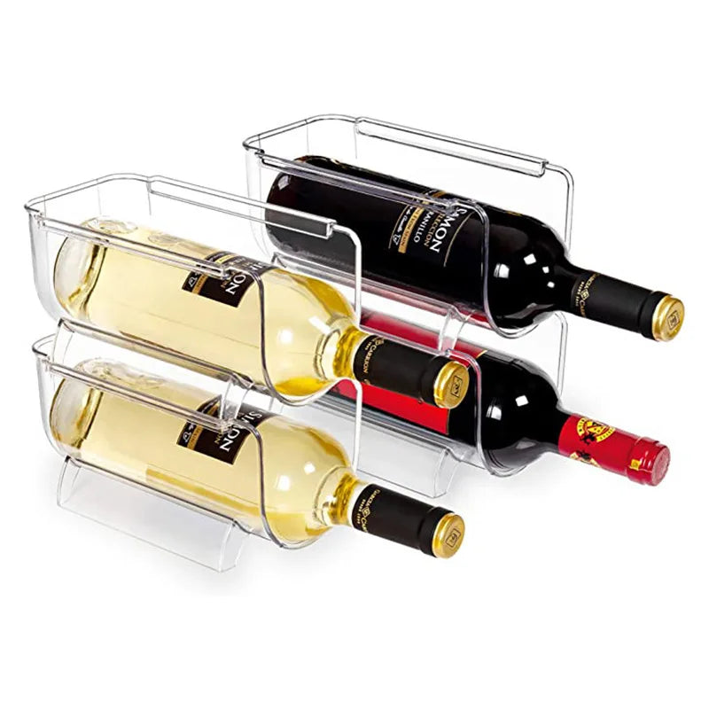 Kit 2x Suporte Organizador De Garrafas Vinho Refrigerantes Geladeira Empilhável